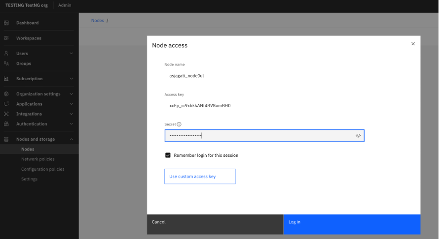 Nodes and storage